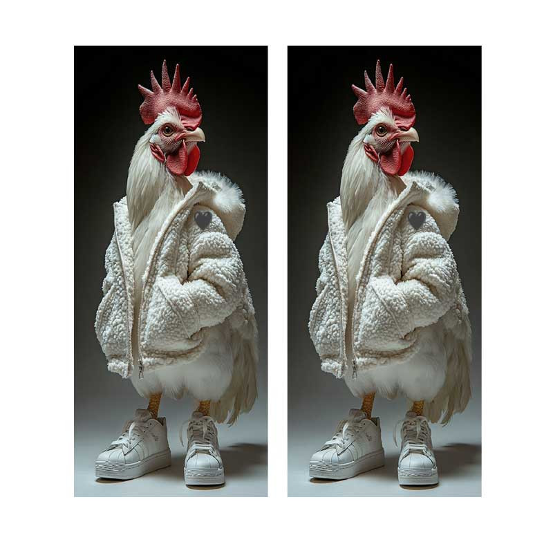 برچسب ستون خودرو طرح خروس کد BS0105 بسته دو عددی