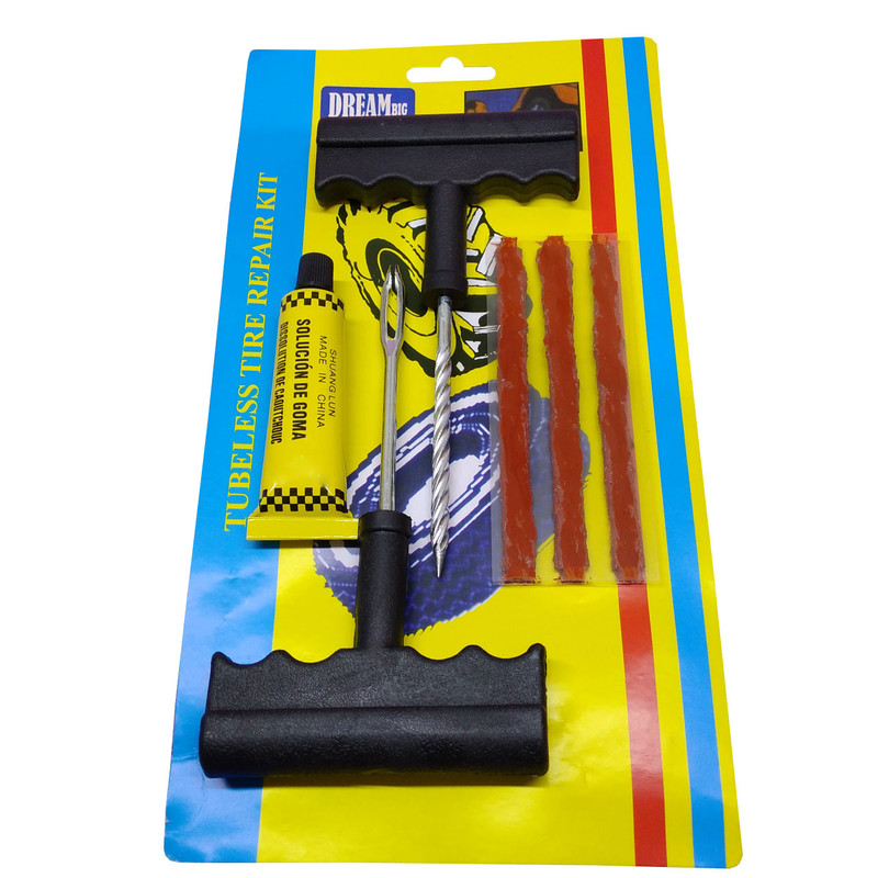 کیت پنچرگیری لاستیک خودرو دریم بیگ مدل TUBLESS TIRE مجموعه 6 عددی