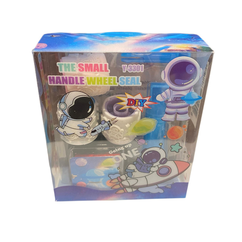 مهر مدل غلطکی طرح آدم فضایی مجموعه 4 عددی به همراه استامپ