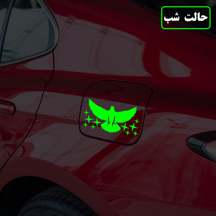 برچسب بدنه خودرو مدل شب تاب طرح پرنده و ستاره کدCK