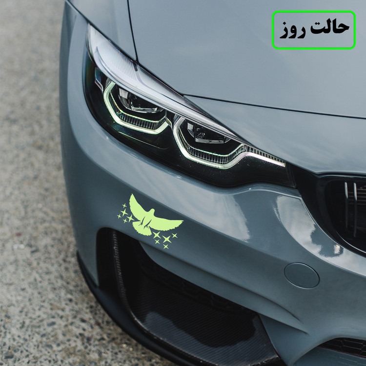 برچسب بدنه خودرو مدل شب تاب طرح پرنده و ستاره کدCK