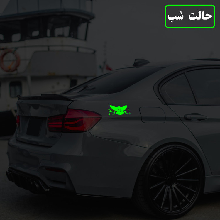 برچسب بدنه خودرو مدل شب تاب طرح پرنده و ستاره کدCK