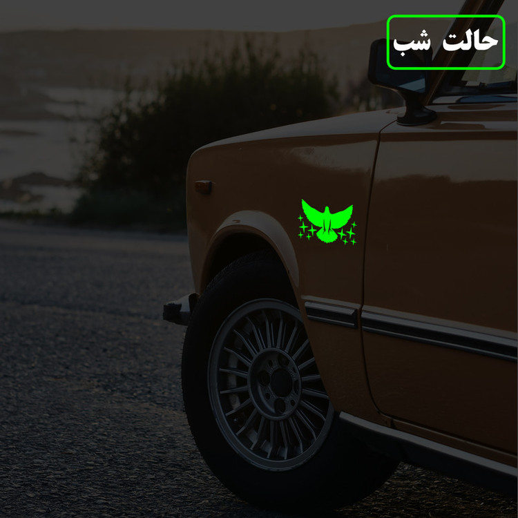 برچسب بدنه خودرو مدل شب تاب طرح پرنده و ستاره کدCK