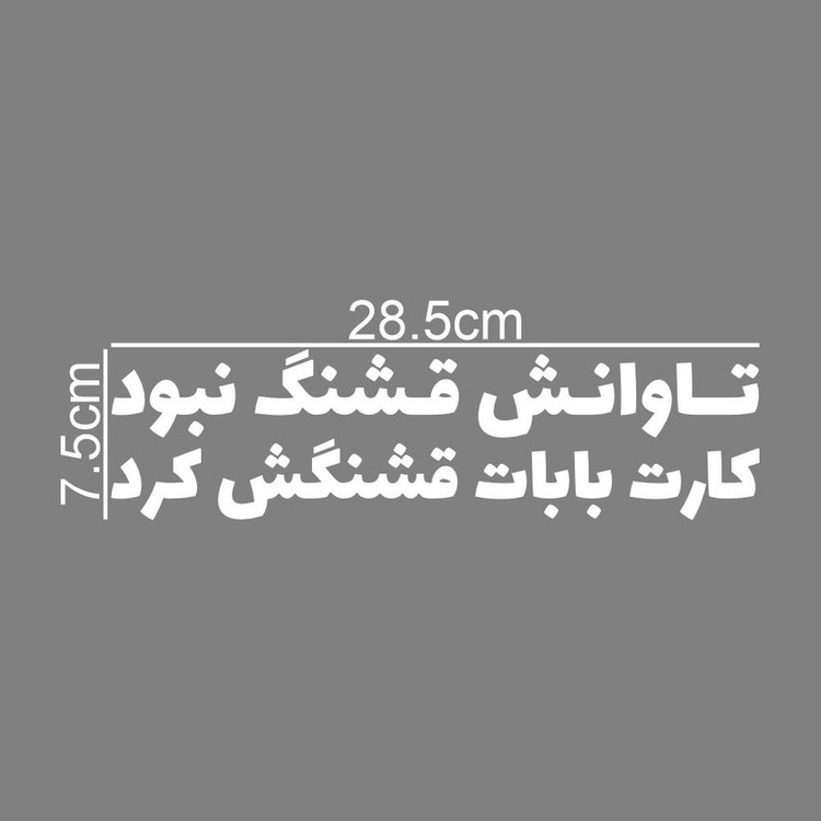 برچسب بدنه خودرو طرح تاوانش قشنگ نبود کارت بابات قشنگش کرد کد MT-W527