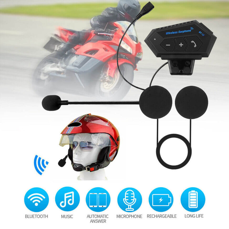 هدست بلوتوثی کلاه کاسکت مدل BT-12