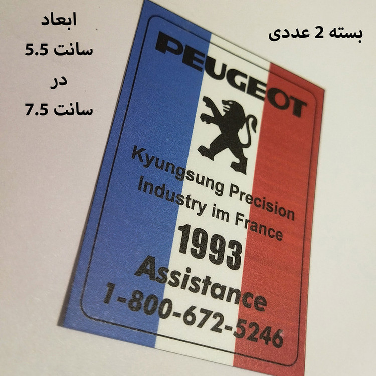 برچسب خودرو مدل لچکی اسپرت کد PEG بسته دو عددی