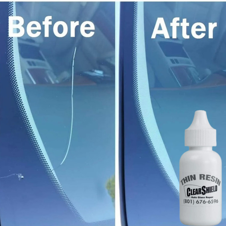 چسب ترمیم کننده شیشه خودرو کلرشیلد مدل thin-resin حجم ۱۰ میلی لیتر