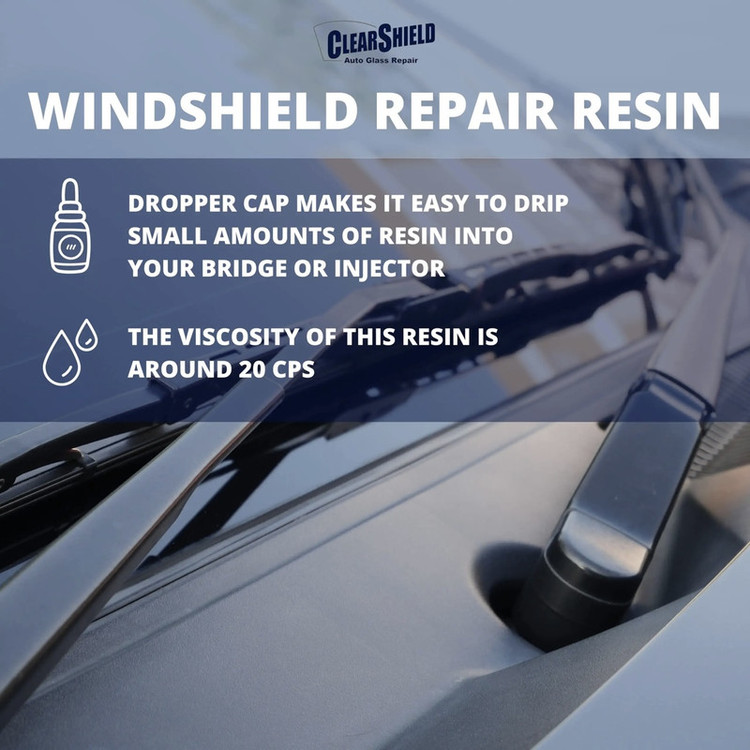 چسب ترمیم کننده شیشه خودرو کلرشیلد مدل thin-resin حجم ۱۰ میلی لیتر