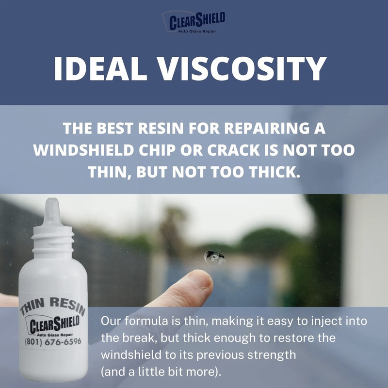 چسب ترمیم کننده شیشه خودرو کلرشیلد مدل thin-resin حجم ۱۰ میلی لیتر