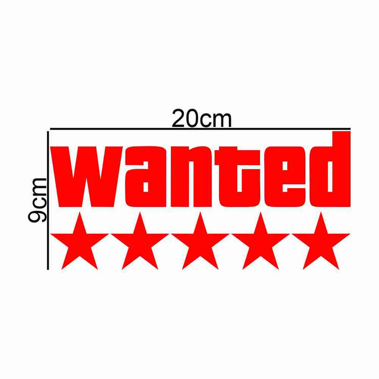 برچسب بدنه خودرو طرح تحت تعقیب WANTED کد MT-R457