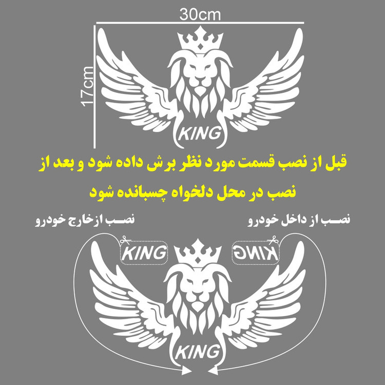 برچسب بدنه خودرو ماتریسیو طرح بال king کد M247