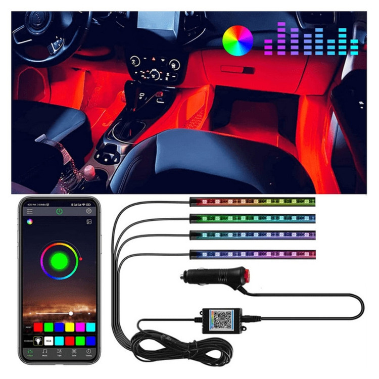 کیت نورپردازی داخل خودرو مدل Sound Control Color