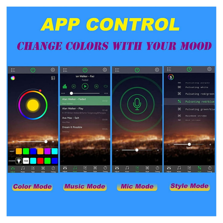 کیت نورپردازی داخل خودرو مدل Sound Control Color