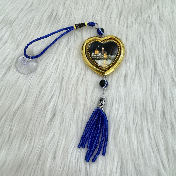 آویز تزئینی خودرو مدل چشم نظر دو طرفه طرح قلب کد hardoheart110