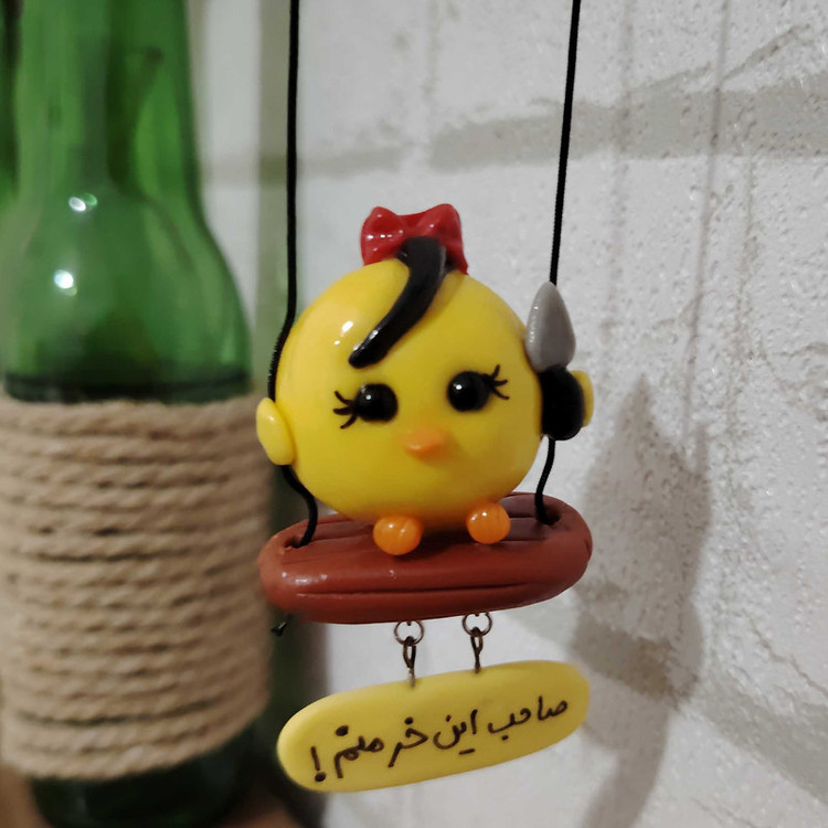 آویز تزئینی خودرو مدل جوجه بامزه