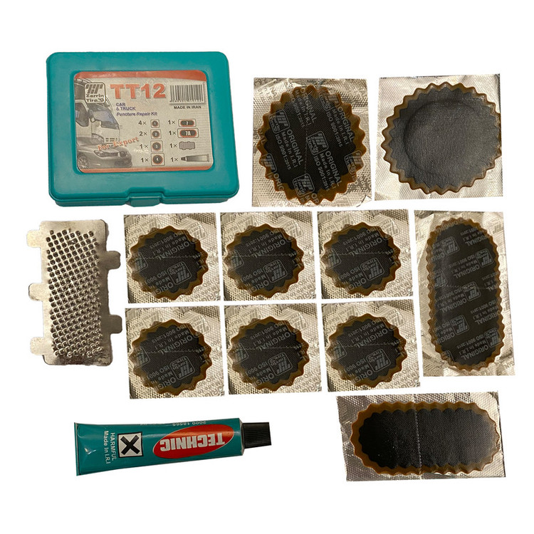 چسب و وصله لاستیک خودرو زرین تایر مدل TT-0012 مجموعه 12 عددی