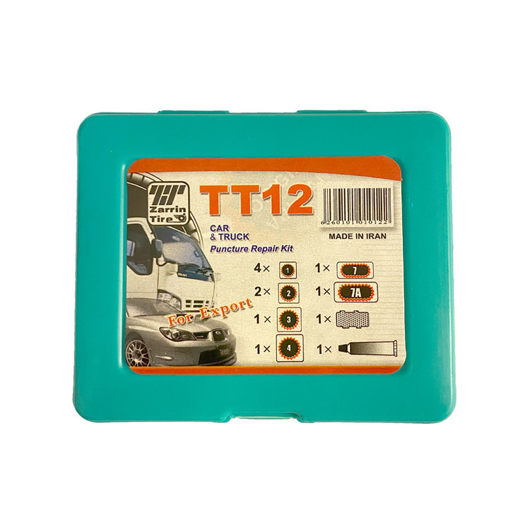 چسب و وصله لاستیک خودرو زرین تایر مدل TT-0012 مجموعه 12 عددی