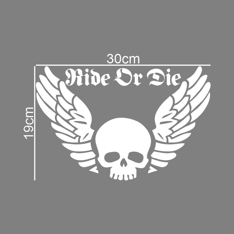برچسب بدنه خودرو ماتریسیو طرح بال اسکلت ride or die کد M263