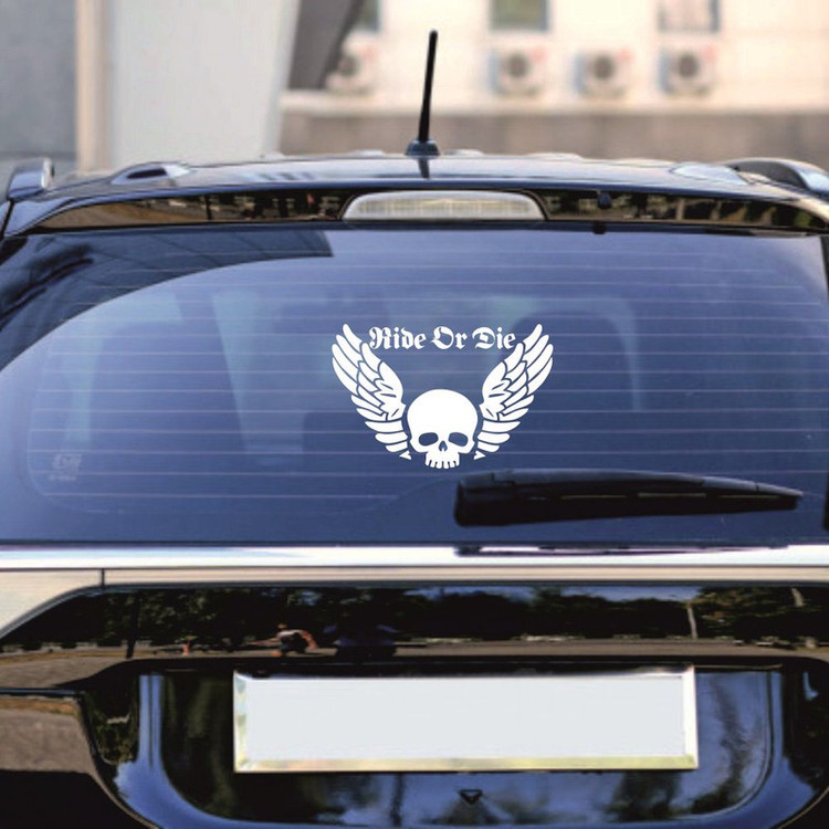 برچسب بدنه خودرو ماتریسیو طرح بال اسکلت ride or die کد M263