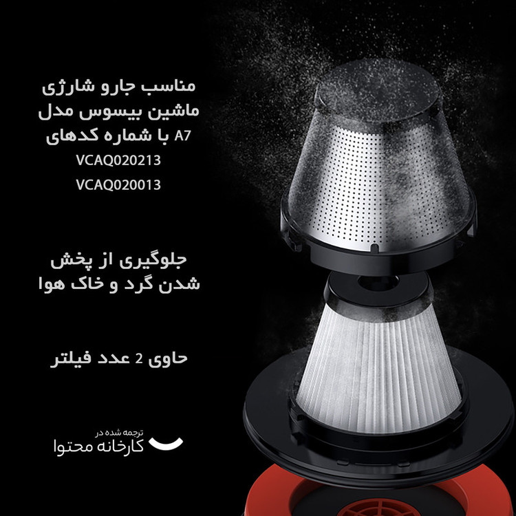 فیلتر جارو شارژی خودرو بیسوس مدل VCAQ020113 بسته 2 عددی