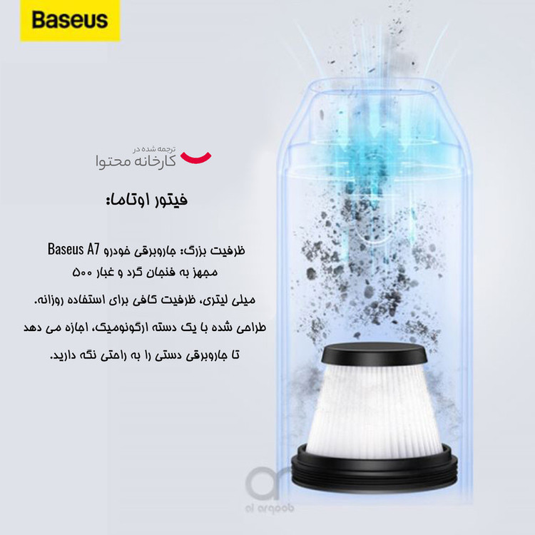 فیلتر جارو شارژی خودرو بیسوس مدل VCAQ020113 بسته 2 عددی