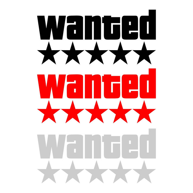 برچسب بدنه خودرو طرح تحت تعقیب WANTED کد MT-457 مجموعه 3 عددی