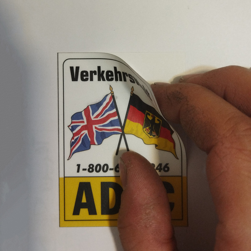 برچسب خودرو مدل لچکی اسپرت کد ADAC- ENG/GER بسته دو عددی