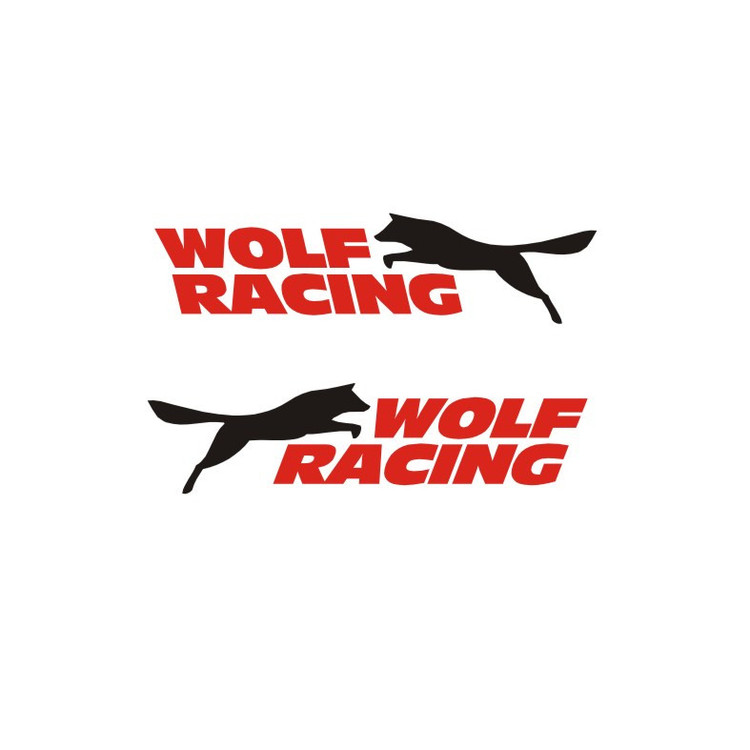 برچسب پشت آینه خودرو لیزارد مدل اسپورت طرح wolf racing کد LZD-748 بسته دو عددی