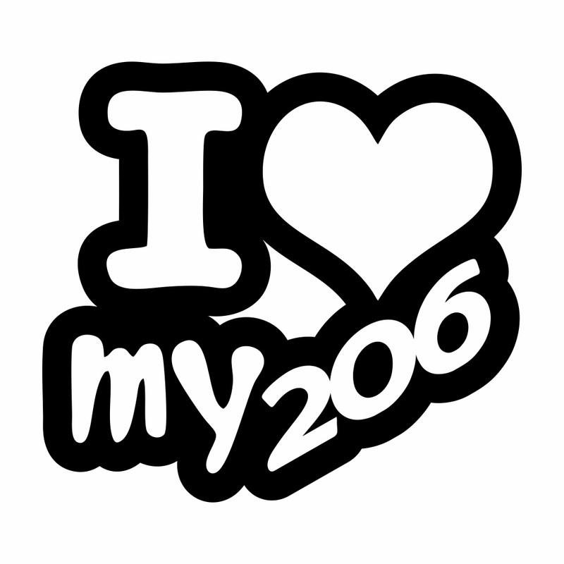 برچسب بدنه خودرو ماتریسیو طرح ماشین I Love My 206 کد M206