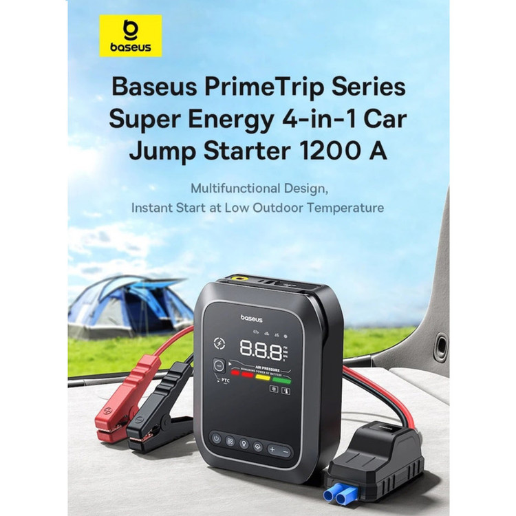 جامپ استارتر خودرو باسئوس مدل Super Energy 4-in-1 Car Jump Starter 1200A