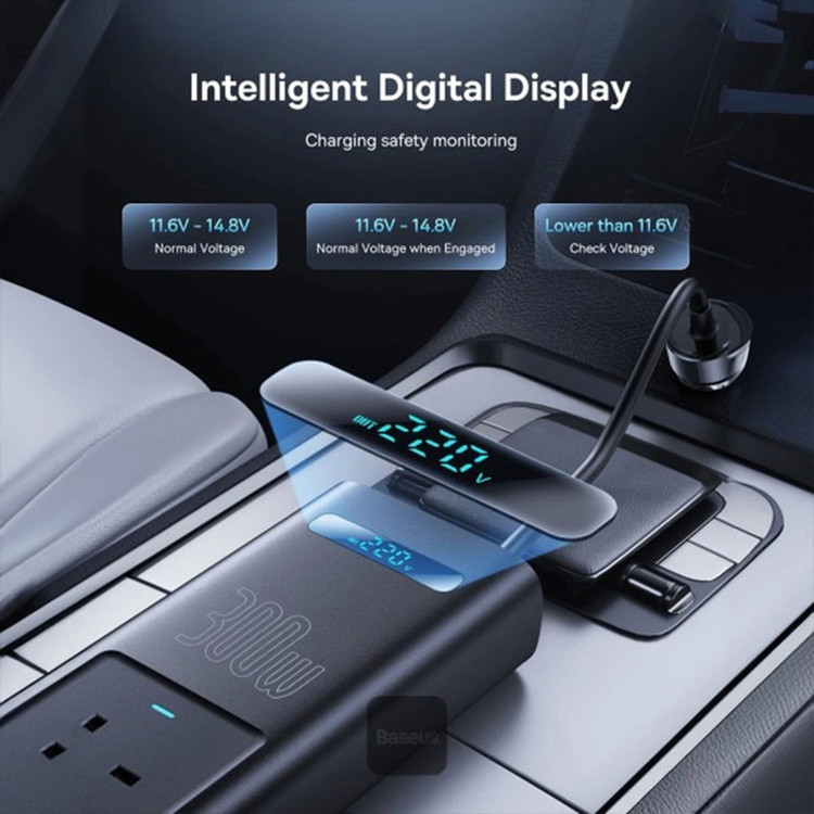 مبدل برق خودرو باسئوس مدل IGBT Power Inverter 300W BS-CI30-02