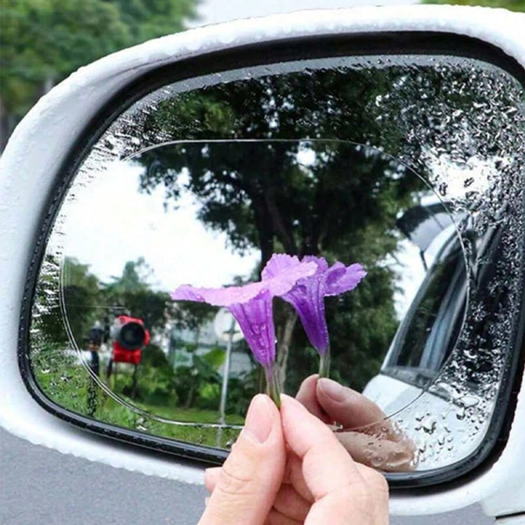 برچسب آب گریز و ضد بخار آینه خودرو مدل Rainproof بسته 2 عددی