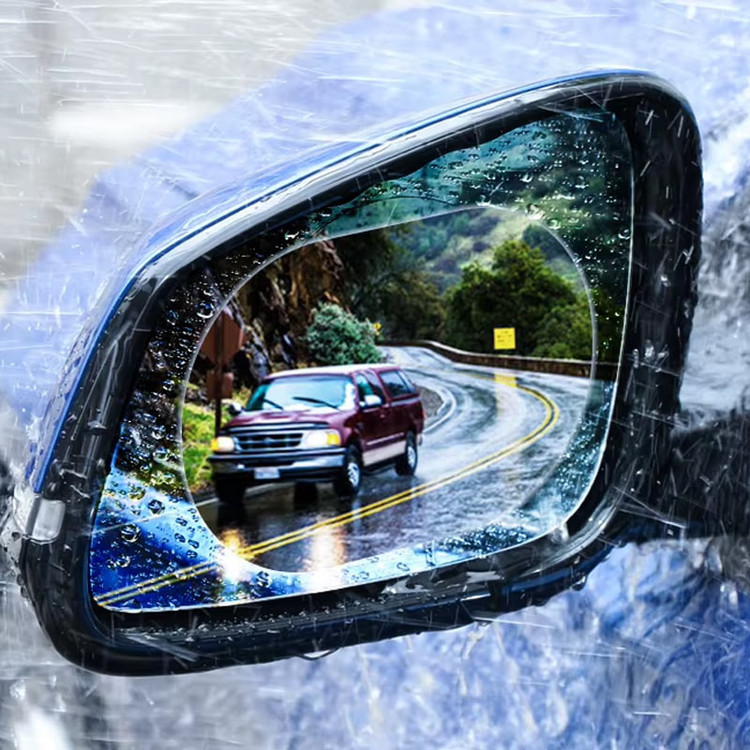 برچسب آب گریز و ضد بخار آینه خودرو مدل Rainproof بسته 2 عددی