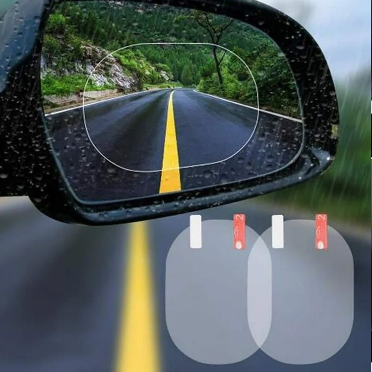 برچسب آب گریز و ضد بخار آینه خودرو مدل Rainproof بسته 2 عددی