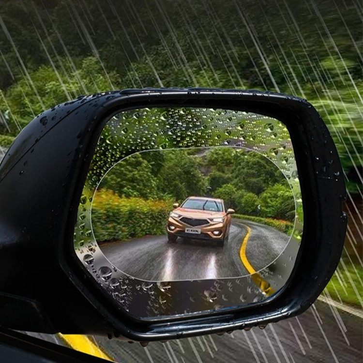 برچسب آب گریز و ضد بخار آینه خودرو مدل Rainproof بسته 2 عددی
