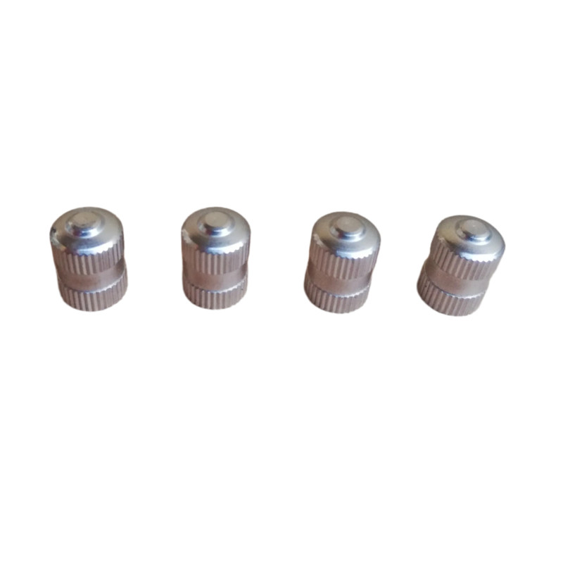 سر والف فلزی لاستیک خودرو طرح فولادی مدل steel4 بسته 4 عددی