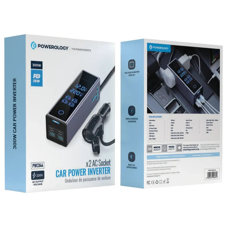 مبدل برق خودرو پاورولوژی مدل PWCUQC044 توان 300 وات