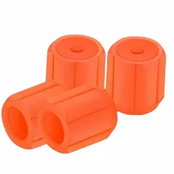 سر والف لاستیک خودرو مدل POLYGONAL-ORANGE بسته 4 عددی