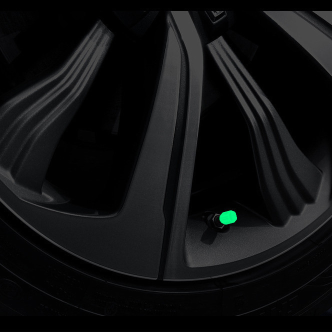 سر والف لاستیک خودرو مدل POLYGONAL-GREEN بسته 4 عددی