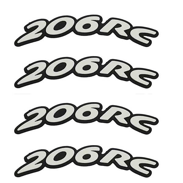 برچسب لاستیک خودرو مدل da1 طرح 206RC بسته 4 عددی
