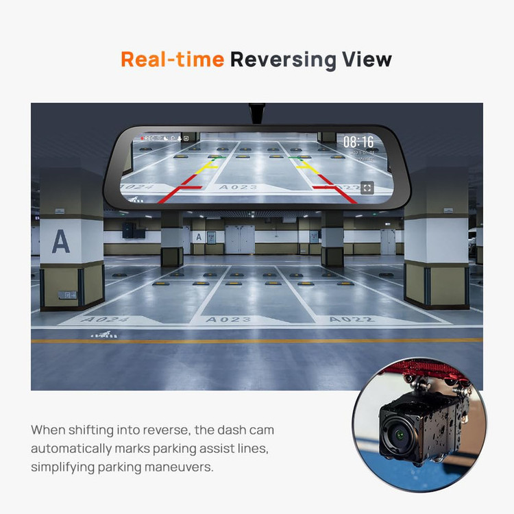 آینه هوشمند خودرو سوِنتی مِی مدل 70mai Rearview Dash Cam S500 به همراه دوربین
