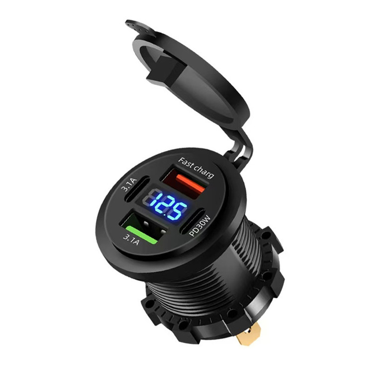 نمایشگر ولتاژ و شارژر 4 پورت مدل TYPE-C