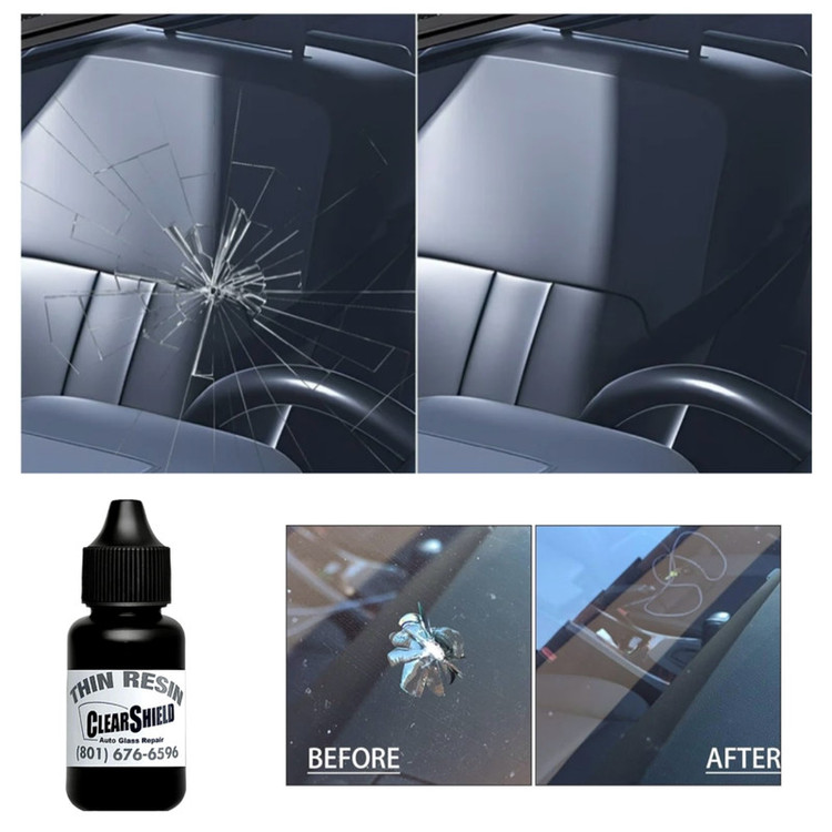 چسب ترمیم کننده شیشه خودرو مدل Thin-Resin-Black حجم 30 میلی لیتر