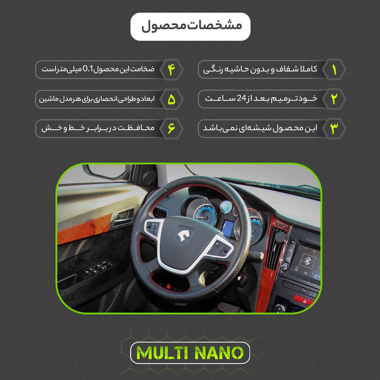 برچسب محافظ صفحه کیلومتر خودرو مولتی نانو مدل X-S1T مناسب برای ایران خودرو دنا