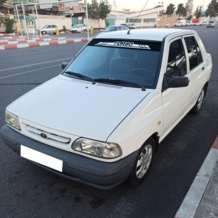 برچسب آفتابگیر شیشه جلو مدل TURBO SUNSHIELD مناسب برای پراید