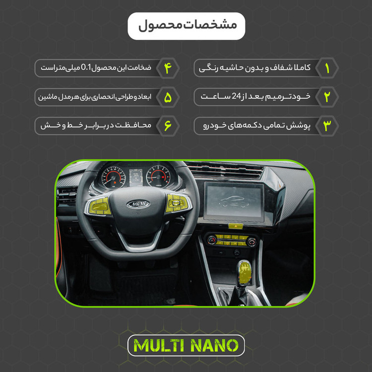برچسب محافظ شفاف دکمههای خودرو مولتی نانو مدل X-F1T مناسب برای ام وی ام X22 Pro مجموعه 30 عددی
