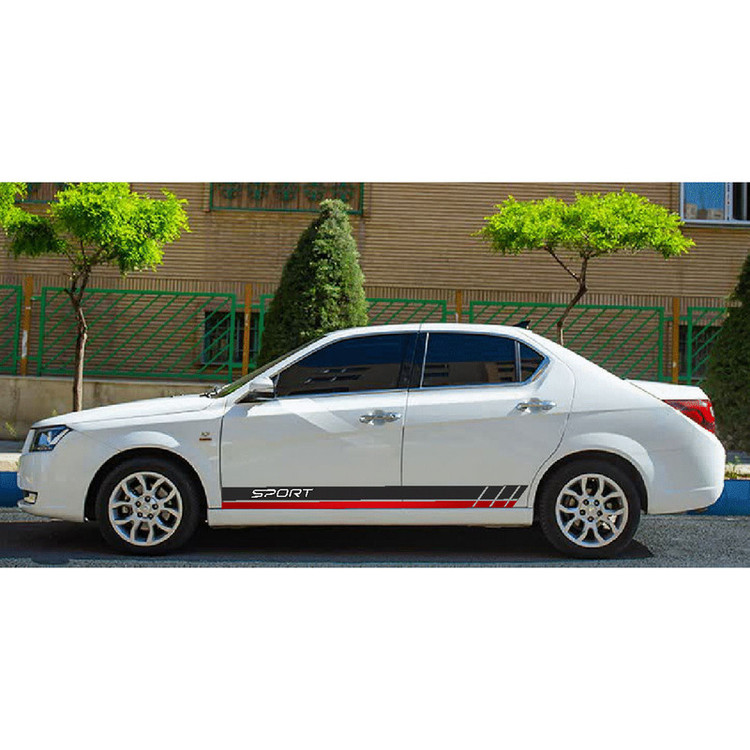 برچسب بدنه خودرو رایسان طرح اسپرت کد Pb010r بسته 2 عددی