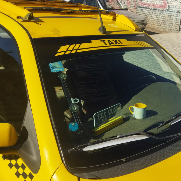 برچسب آفتابگیر شیشه جلو مدل TAXI SAM01 مناسب برای سمند