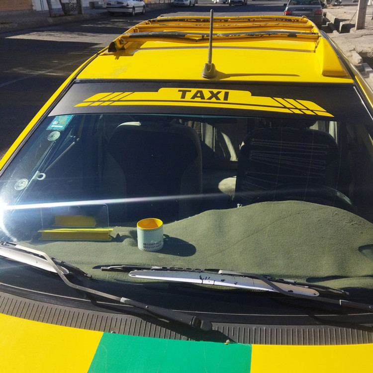 برچسب آفتابگیر شیشه جلو مدل TAXI SAM01 مناسب برای سمند