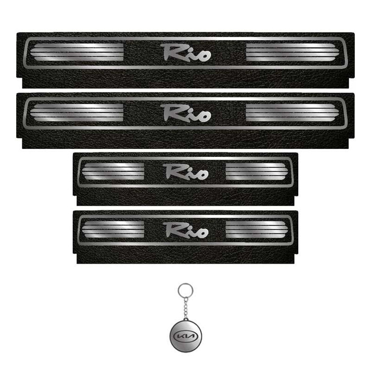 برچسب پارکابی خودرو لندمون کد LM093 MS مناسب برای کیا ریو مجموعه 4 عددی به همراه جا کلیدی